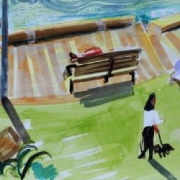 Beare Park sunny morning memory, watercolour, 24x32, $200