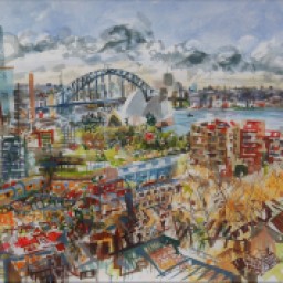 Wintergarden Harbour View, watercolour, 42x59, Sold